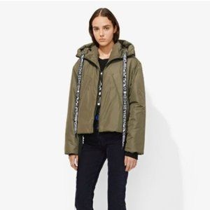 PROENZA SHOULER Hooded Puffer Jacket Olive Small 4